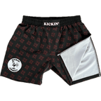 Kickin' Combat "Crosshairs" high cut gladiator MMA fight shorts folded