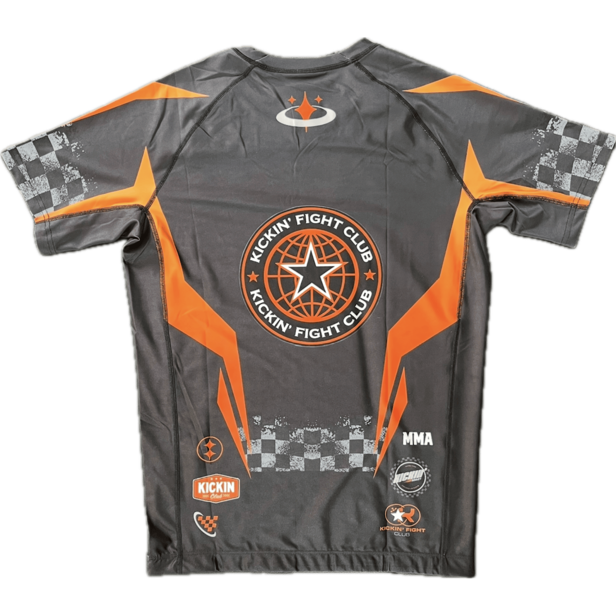 "Full Throttle Racer" Short Sleeve Training Rashguard - Orange