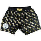 Kickin' Combat "Gold Chainz" high cut gladiator MMA fight shorts unfolded
