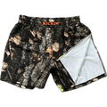 Kickin' Combat "Tactical Hunter" real camo high cut gladiator MMA fight shorts folded
