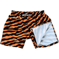 Kickin' Combat "Tiger Stripes" high cut gladiator MMA fight shorts folded