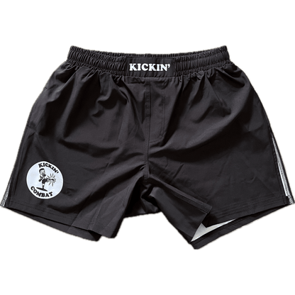 Kickin' Combat "Origins" high cut gladiator MMA shorts unfolded