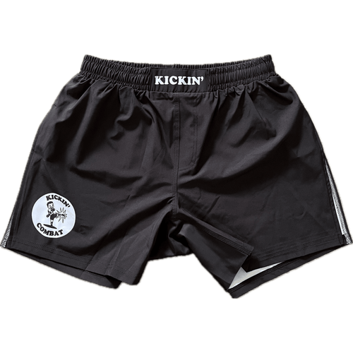Kickin' Combat "Origins" high cut gladiator MMA fight shorts unfolded