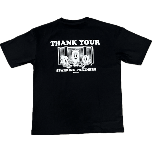 "Thank Your Sparring Partners" black tee shirt back